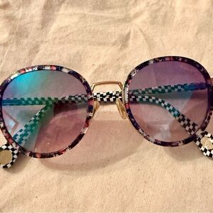 Robert Graham Round Sunglasses with Purple Gradient Lenses